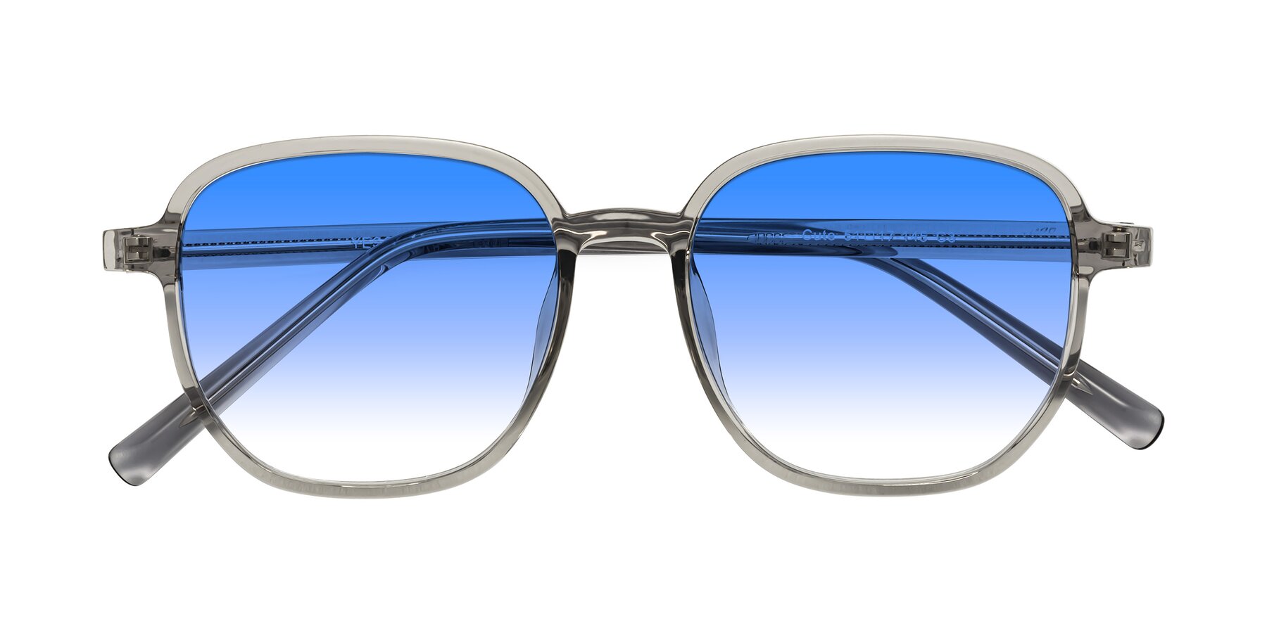 Folded Front of Cute in Translucent Gray with Blue Gradient Lenses