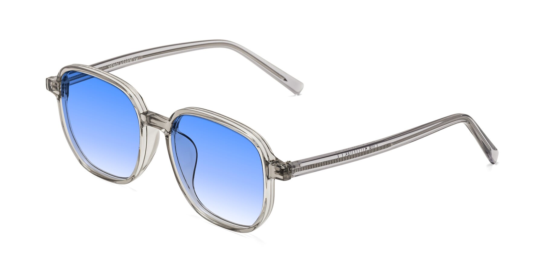 Angle of Cute in Translucent Gray with Blue Gradient Lenses