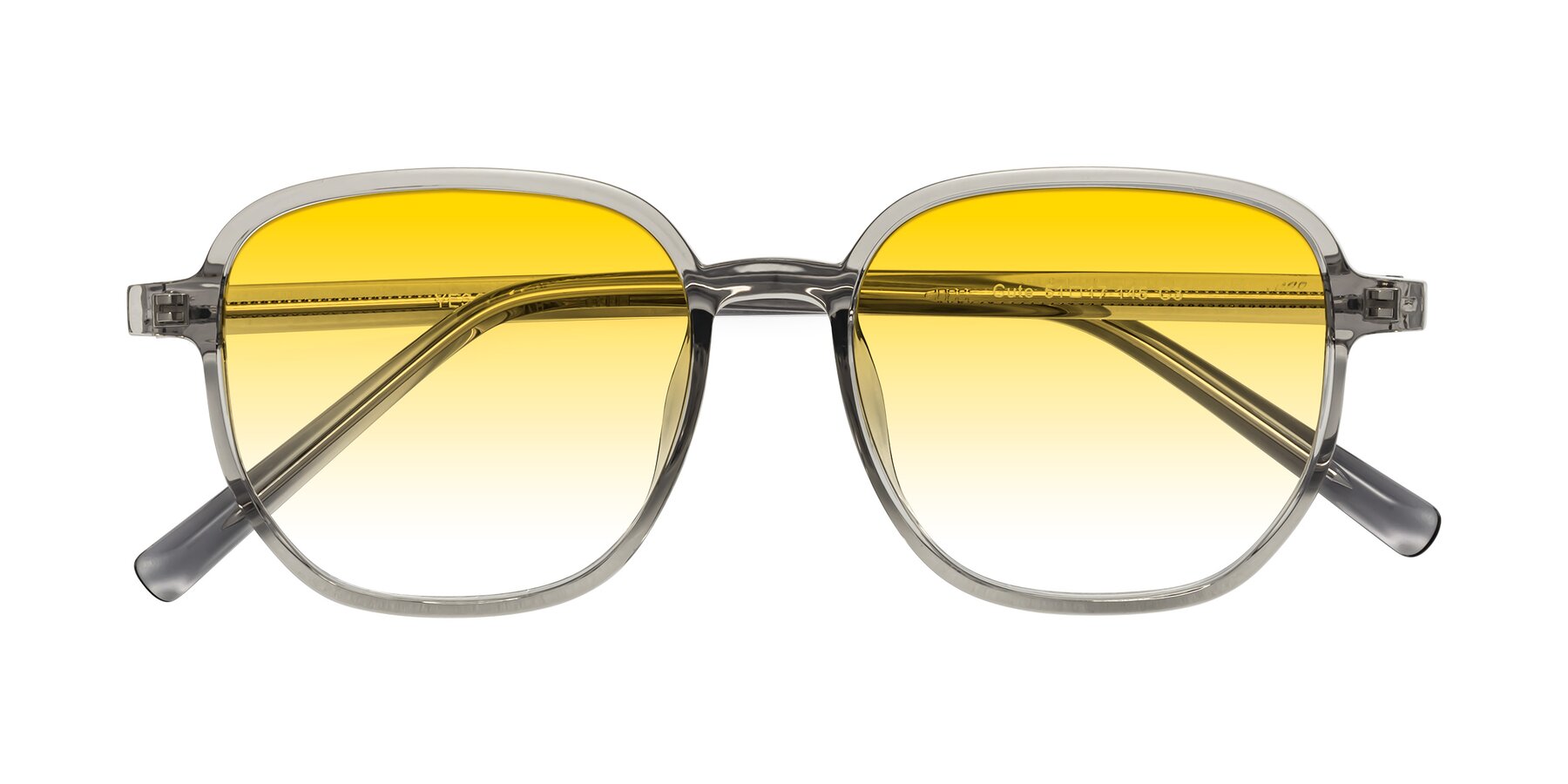 Folded Front of Cute in Translucent Gray with Yellow Gradient Lenses