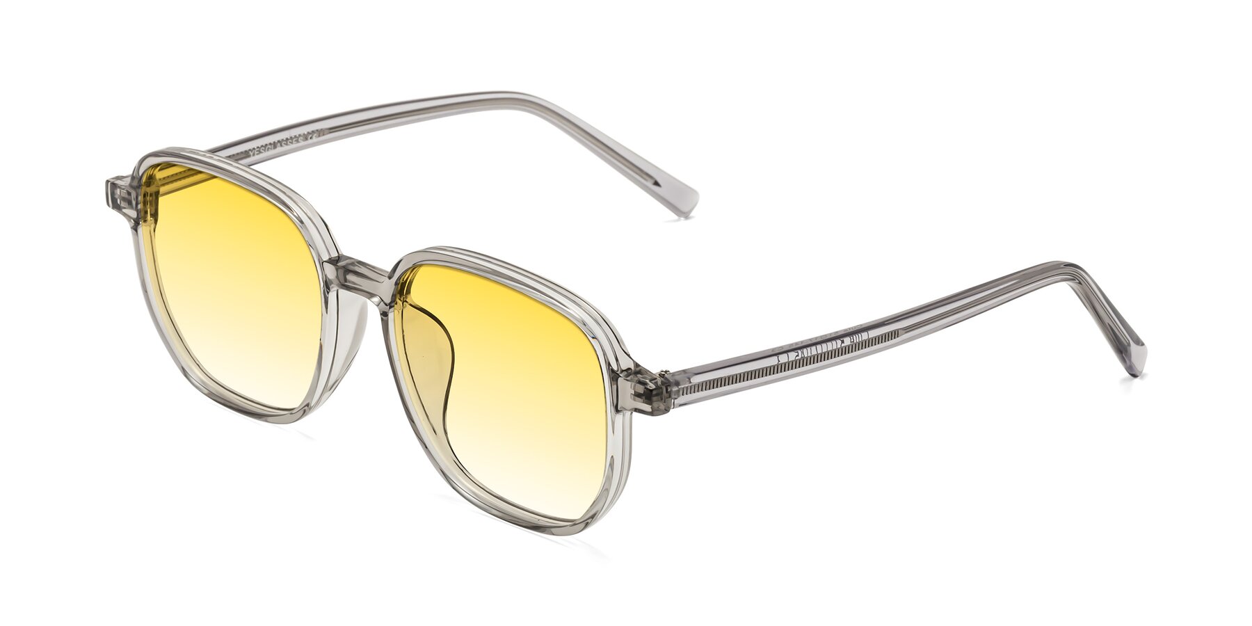 Angle of Cute in Translucent Gray with Yellow Gradient Lenses