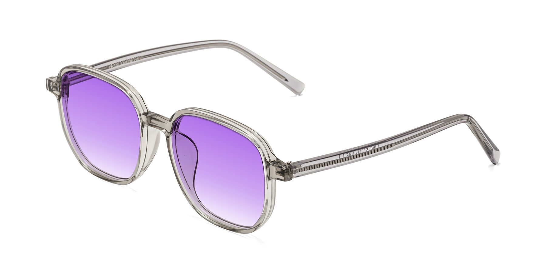 Angle of Cute in Translucent Gray with Purple Gradient Lenses