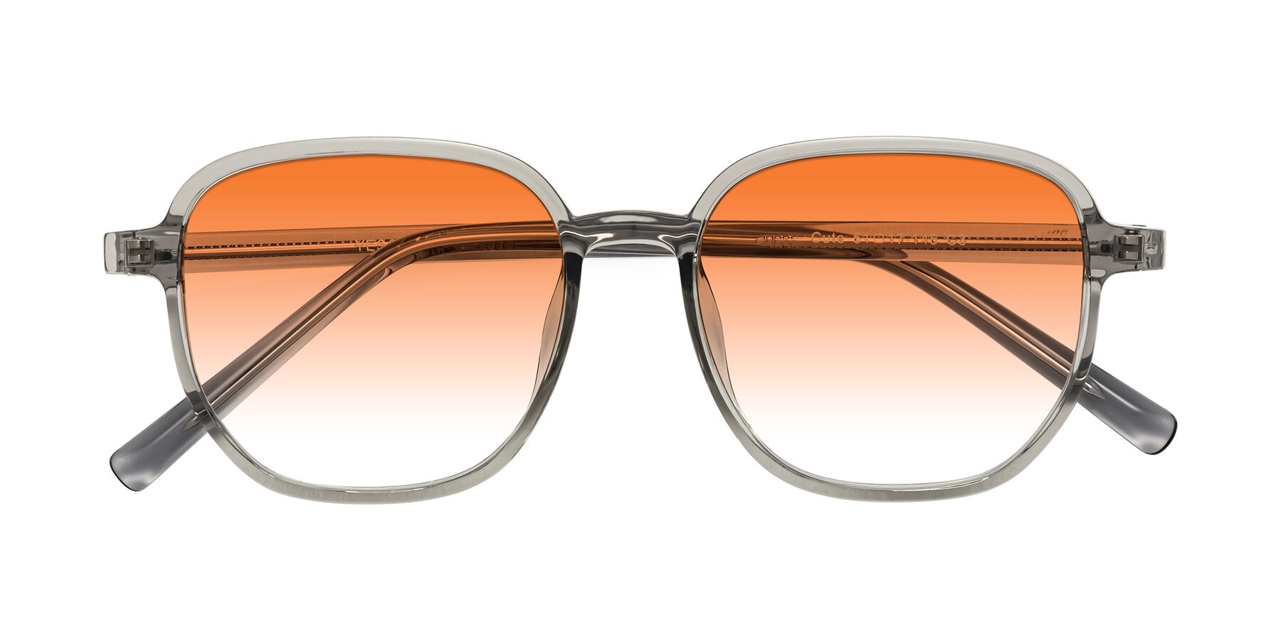 Folded Front of Cute in Translucent Gray with Orange Gradient Lenses