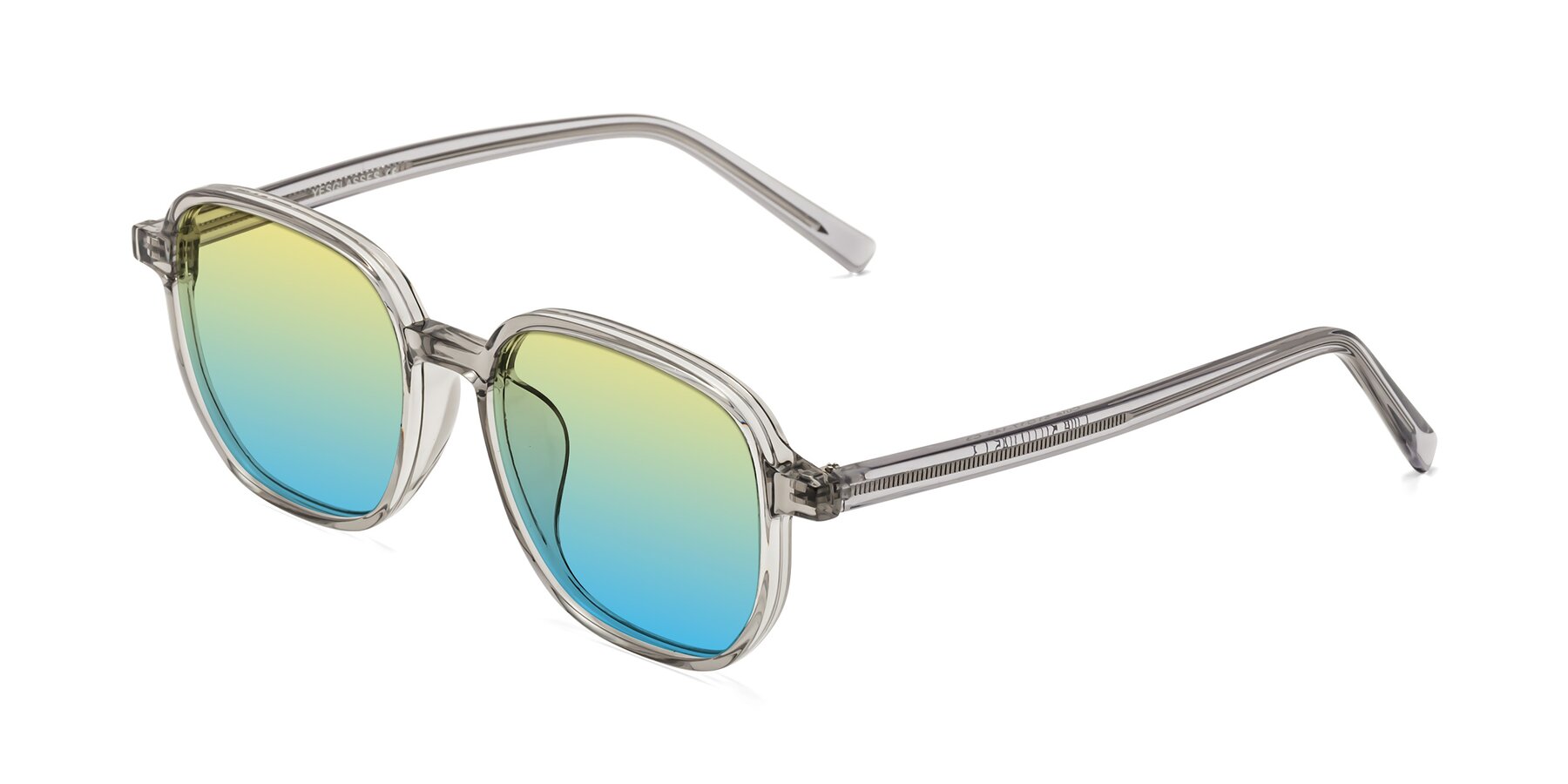 Angle of Cute in Translucent Gray with Yellow / Blue Gradient Lenses