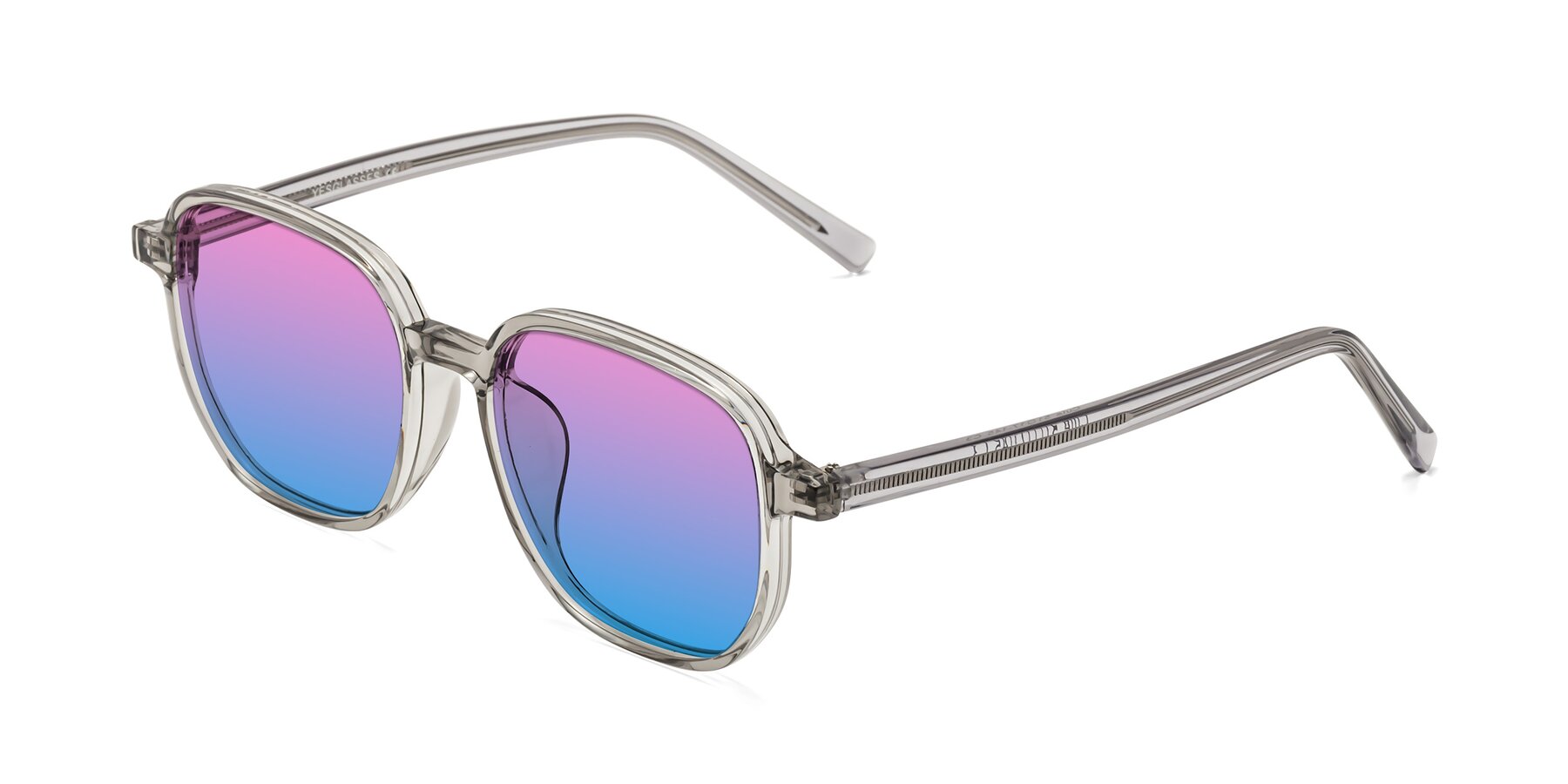 Angle of Cute in Translucent Gray with Pink / Blue Gradient Lenses