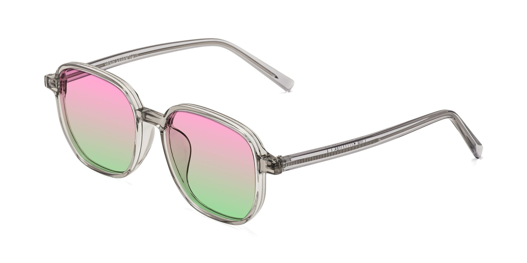 Angle of Cute in Translucent Gray with Pink / Green Gradient Lenses