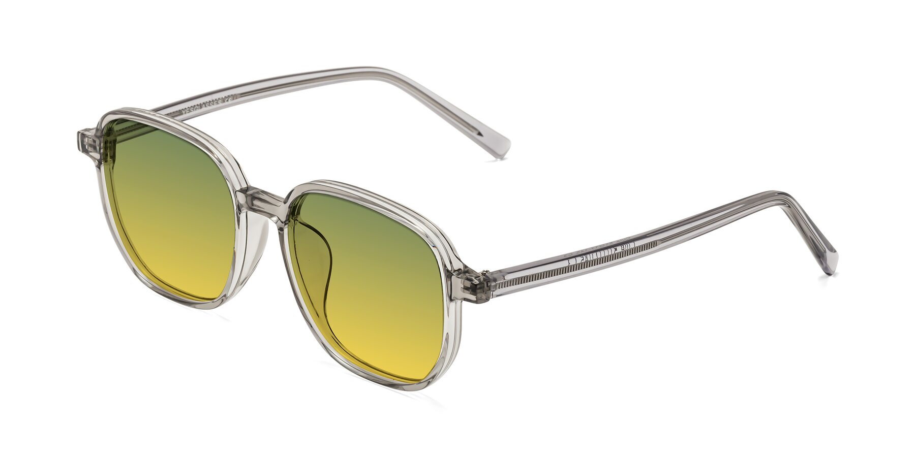 Angle of Cute in Translucent Gray with Green / Yellow Gradient Lenses