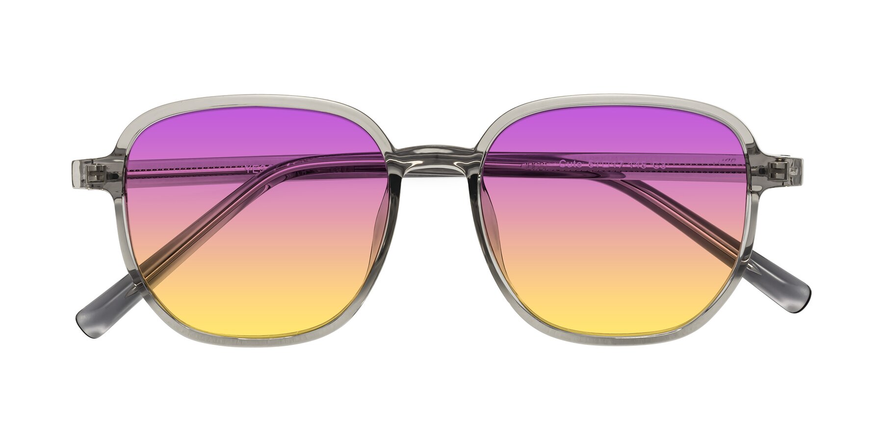 Folded Front of Cute in Translucent Gray with Purple / Yellow Gradient Lenses