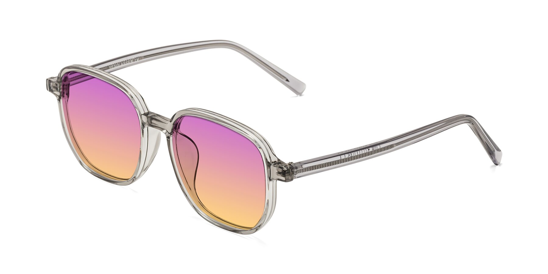 Angle of Cute in Translucent Gray with Purple / Yellow Gradient Lenses