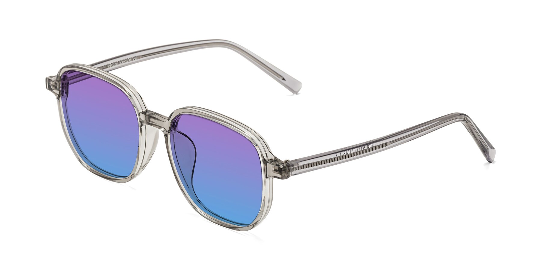 Angle of Cute in Translucent Gray with Purple / Blue Gradient Lenses