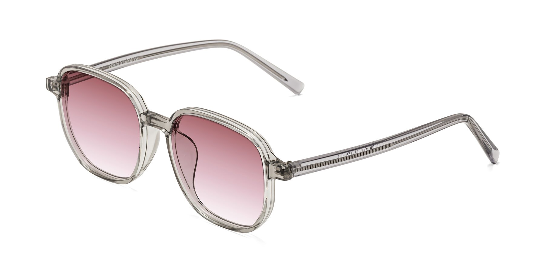 Angle of Cute in Translucent Gray with Garnet Gradient Lenses