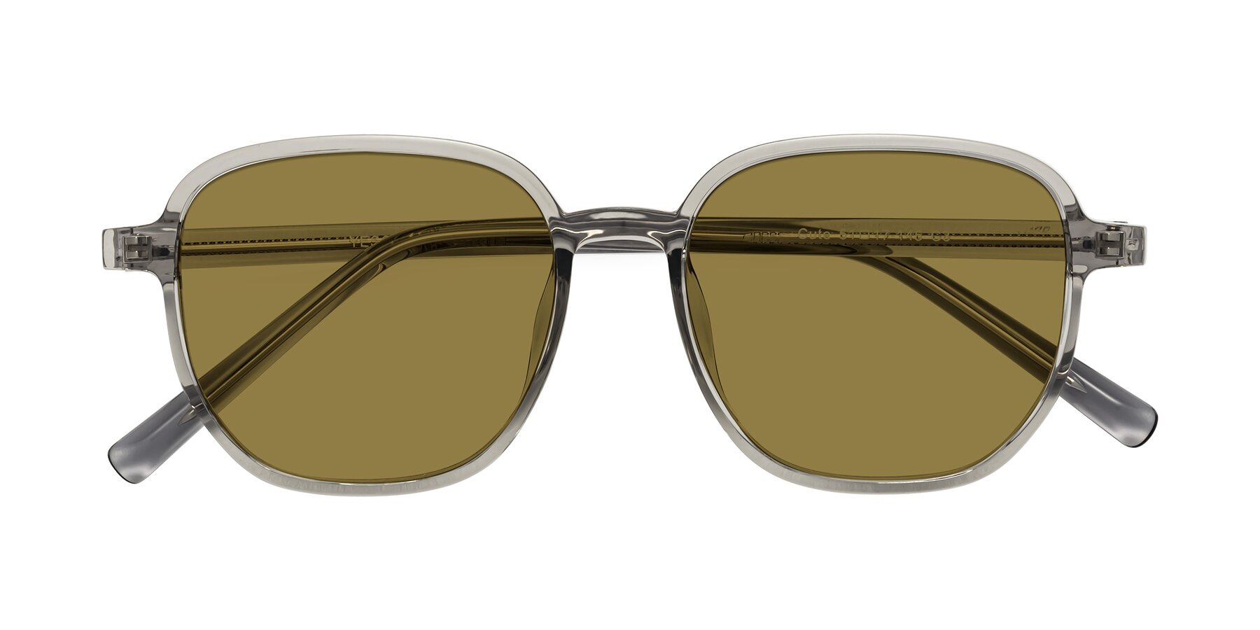 Folded Front of Cute in Translucent Gray with Brown Polarized Lenses