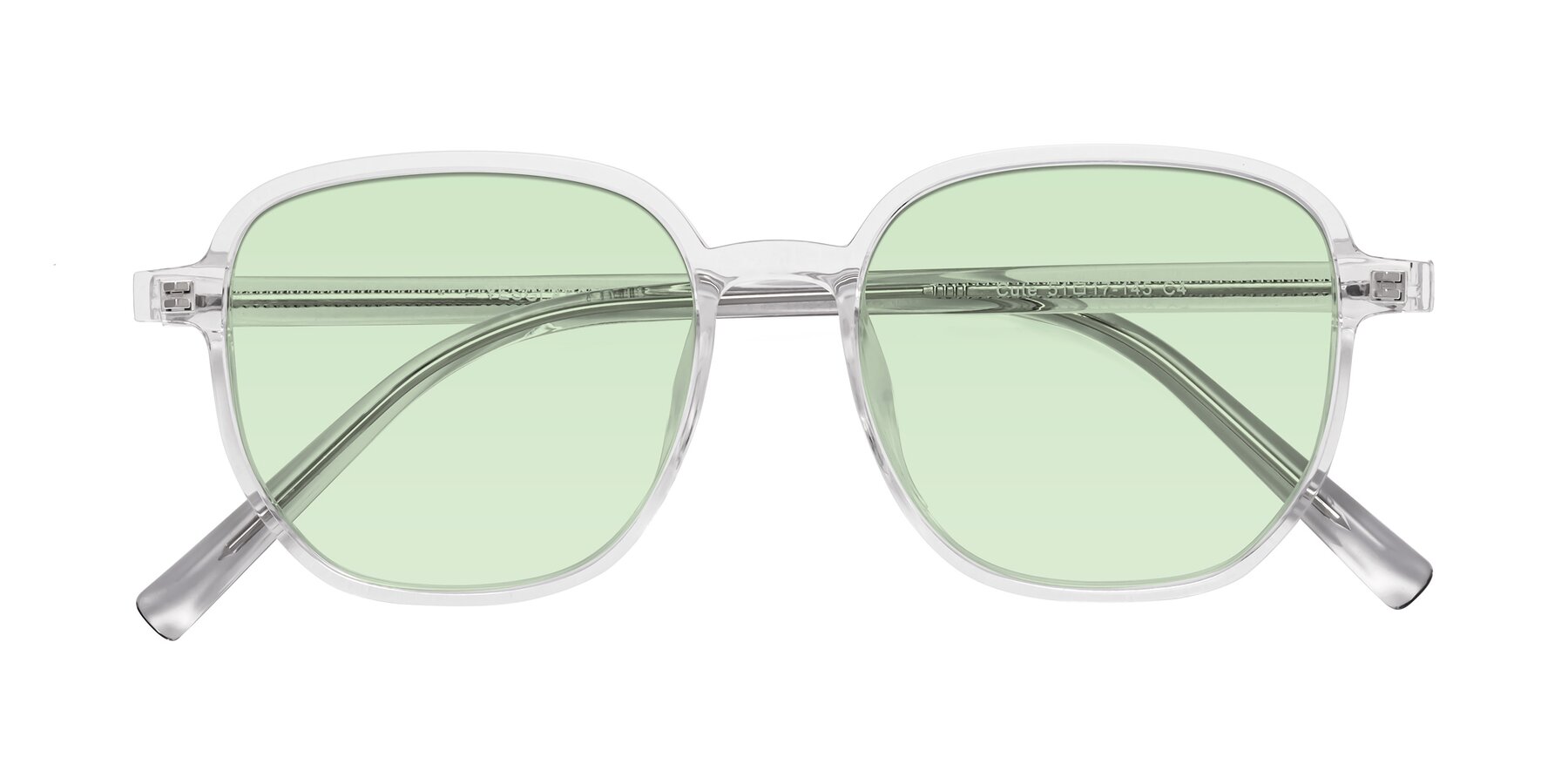 Folded Front of Cute in Clear with Light Green Tinted Lenses