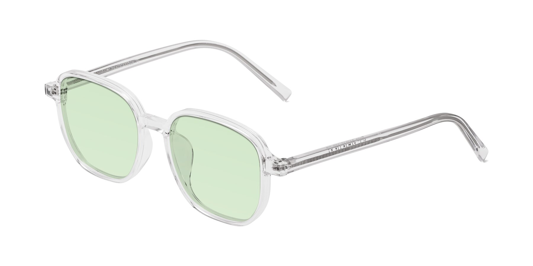 Angle of Cute in Clear with Light Green Tinted Lenses