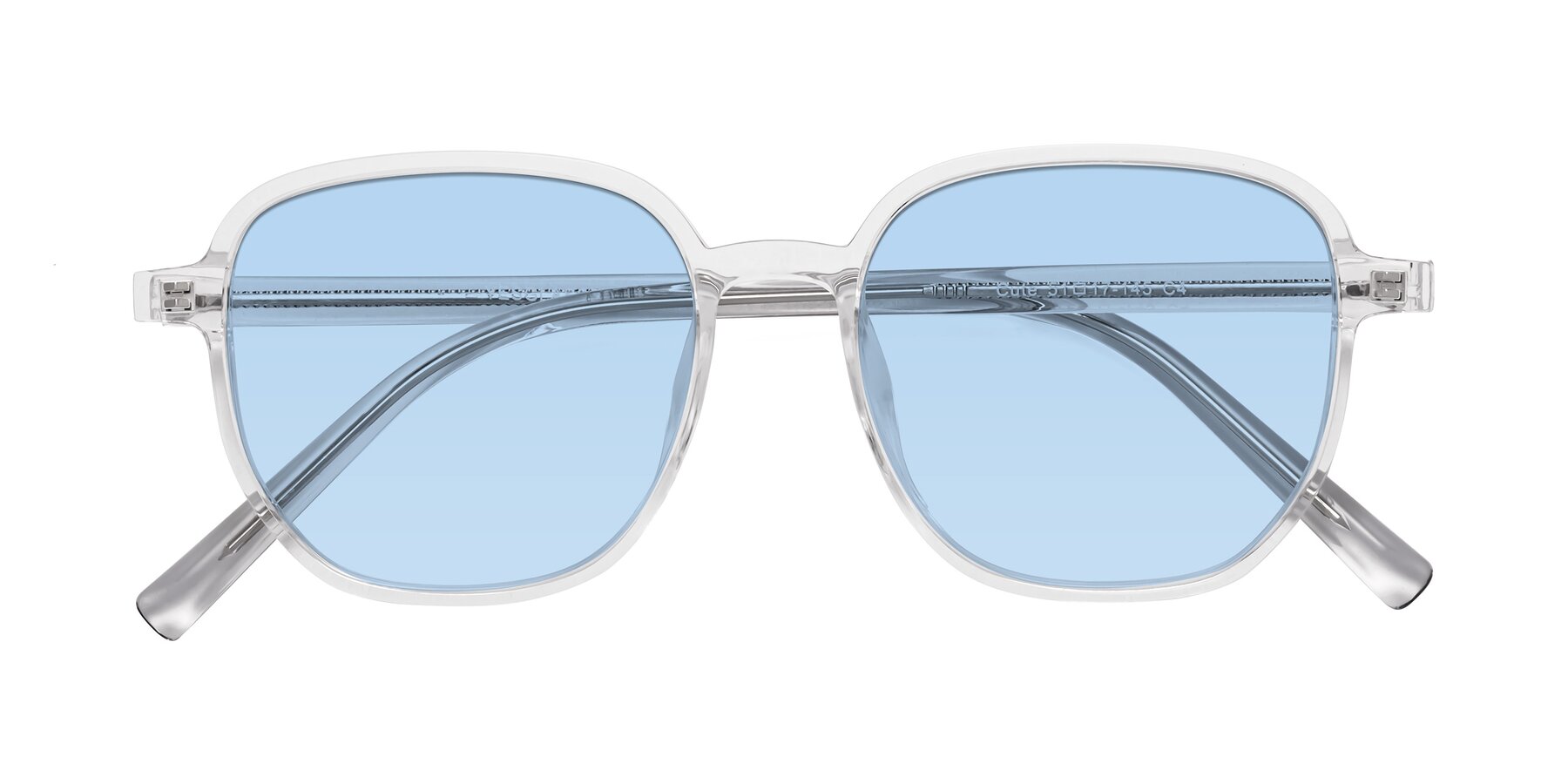 Folded Front of Cute in Clear with Light Blue Tinted Lenses