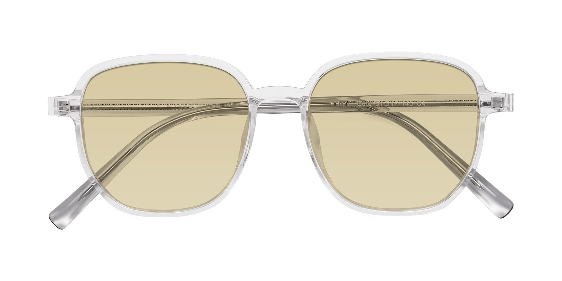 Folded Front of Cute in Clear with Light Champagne Tinted Lenses