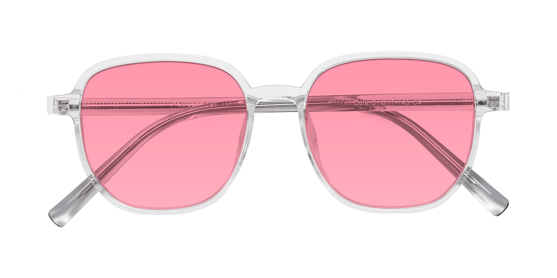 Folded Front of Cute in Clear with Pink Tinted Lenses