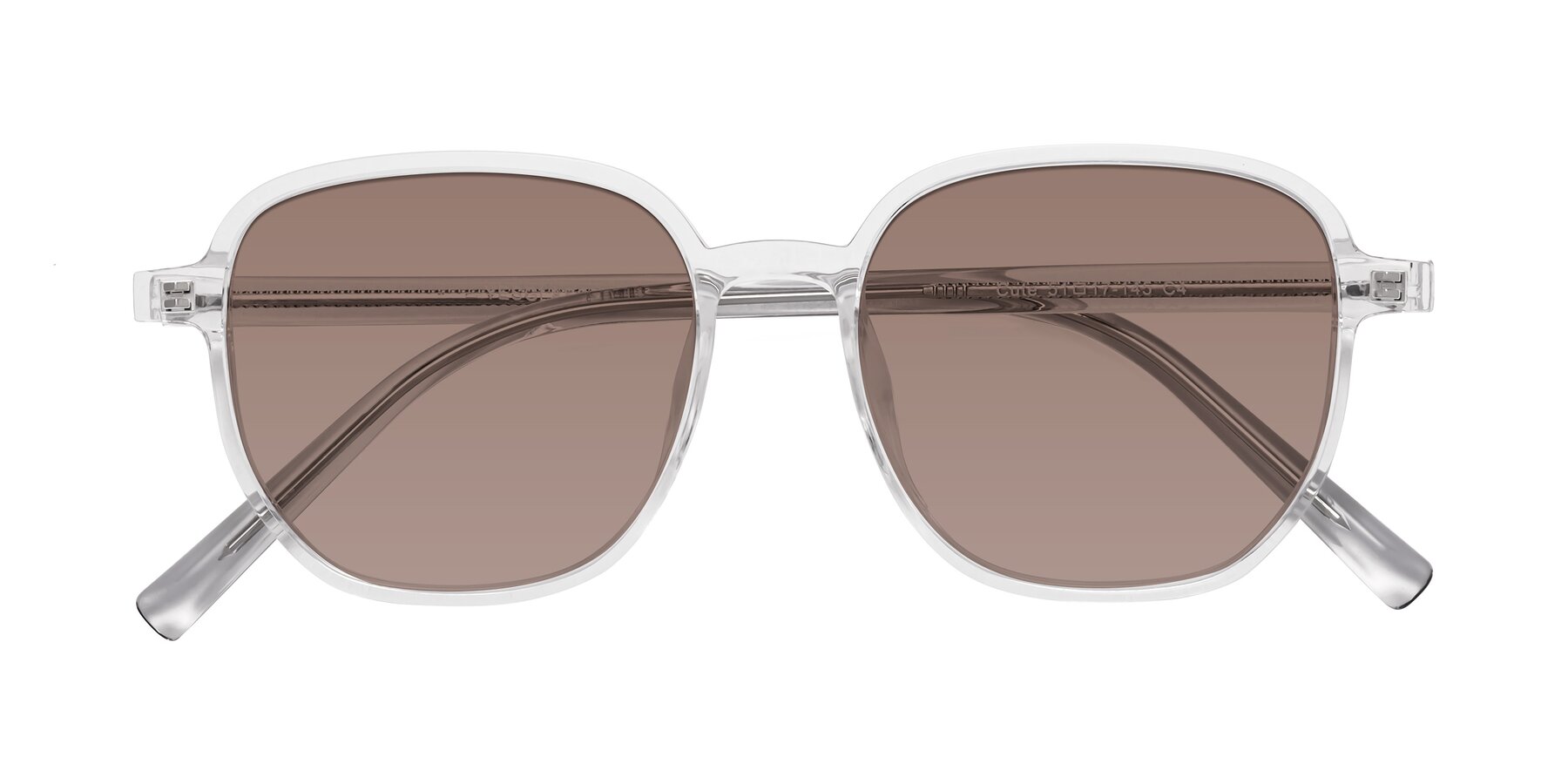 Folded Front of Cute in Clear with Medium Brown Tinted Lenses