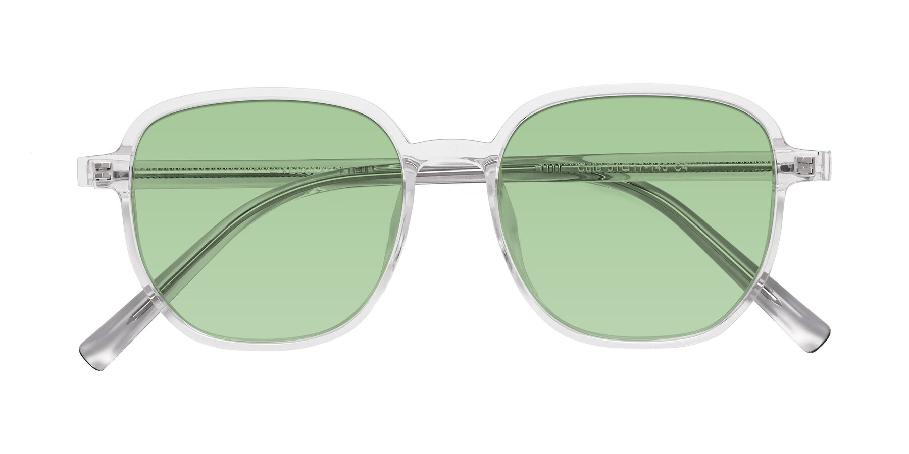 Folded Front of Cute in Clear with Medium Green Tinted Lenses