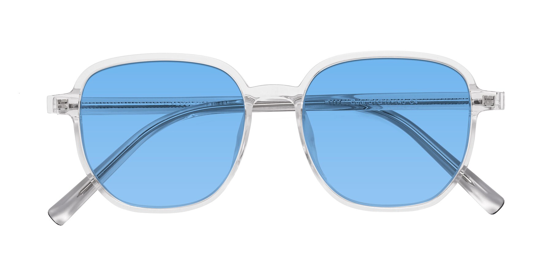 Folded Front of Cute in Clear with Medium Blue Tinted Lenses