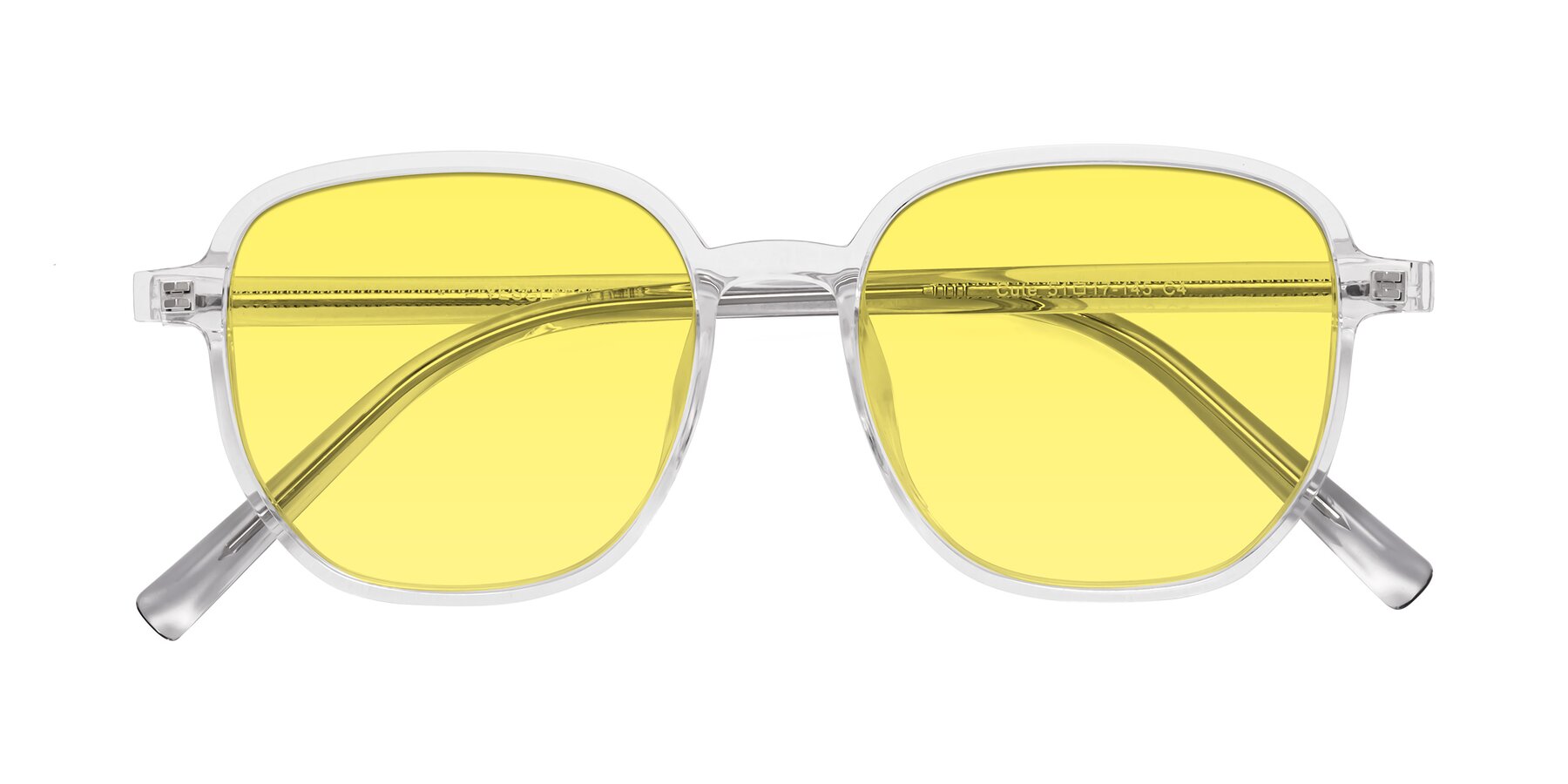 Folded Front of Cute in Clear with Medium Yellow Tinted Lenses