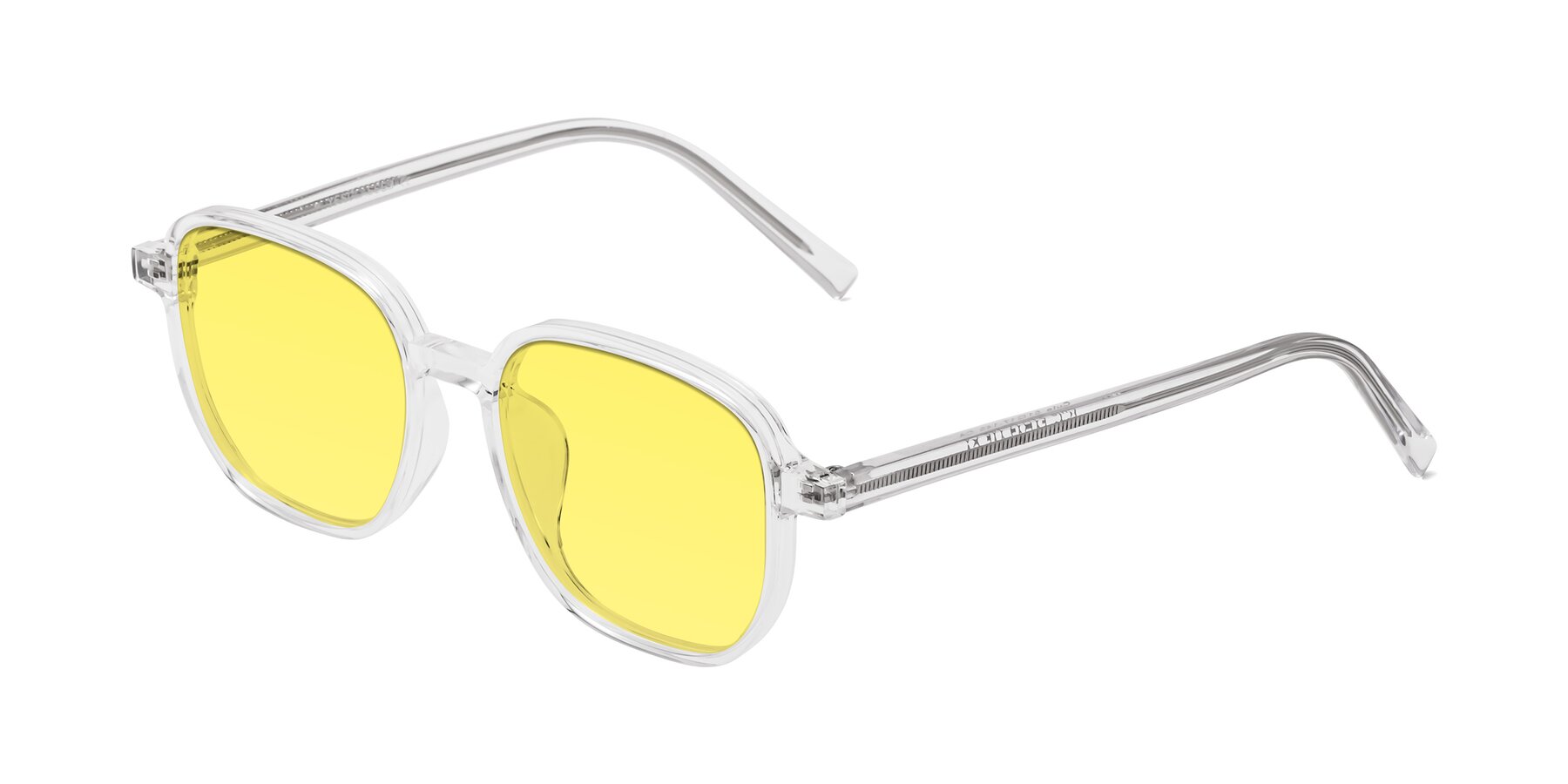 Angle of Cute in Clear with Medium Yellow Tinted Lenses