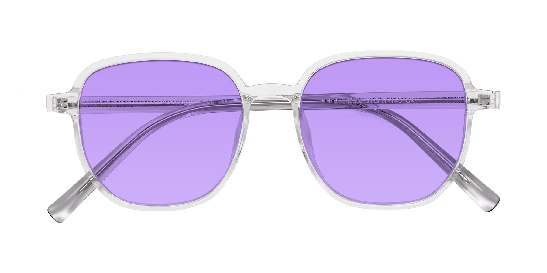 Folded Front of Cute in Clear with Medium Purple Tinted Lenses