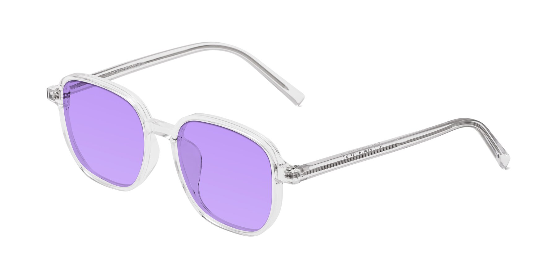 Angle of Cute in Clear with Medium Purple Tinted Lenses