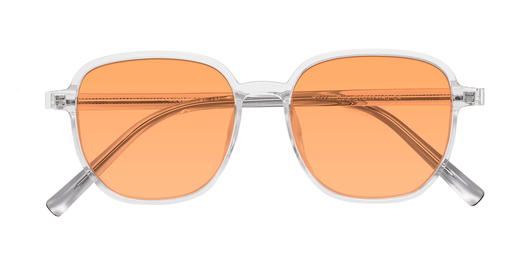 Folded Front of Cute in Clear with Medium Orange Tinted Lenses