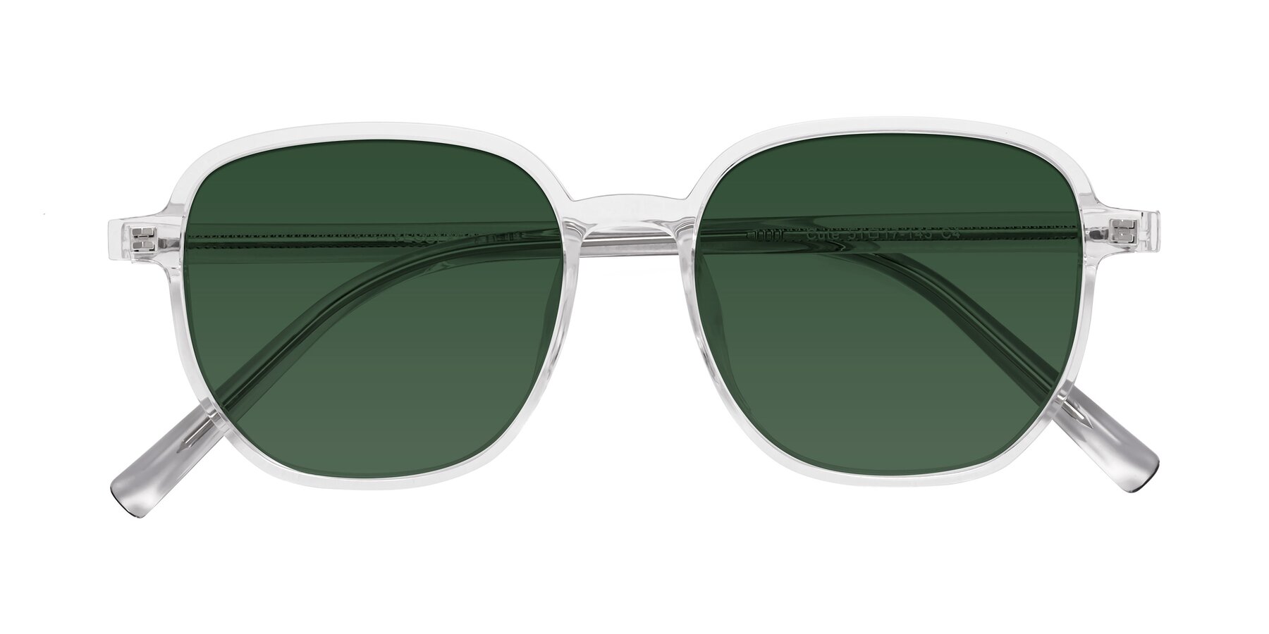 Folded Front of Cute in Clear with Green Tinted Lenses