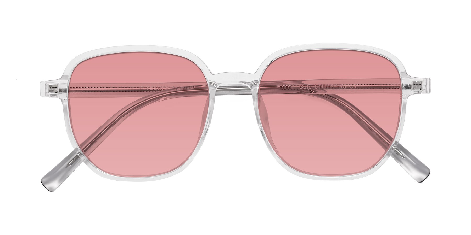 Folded Front of Cute in Clear with Medium Garnet Tinted Lenses