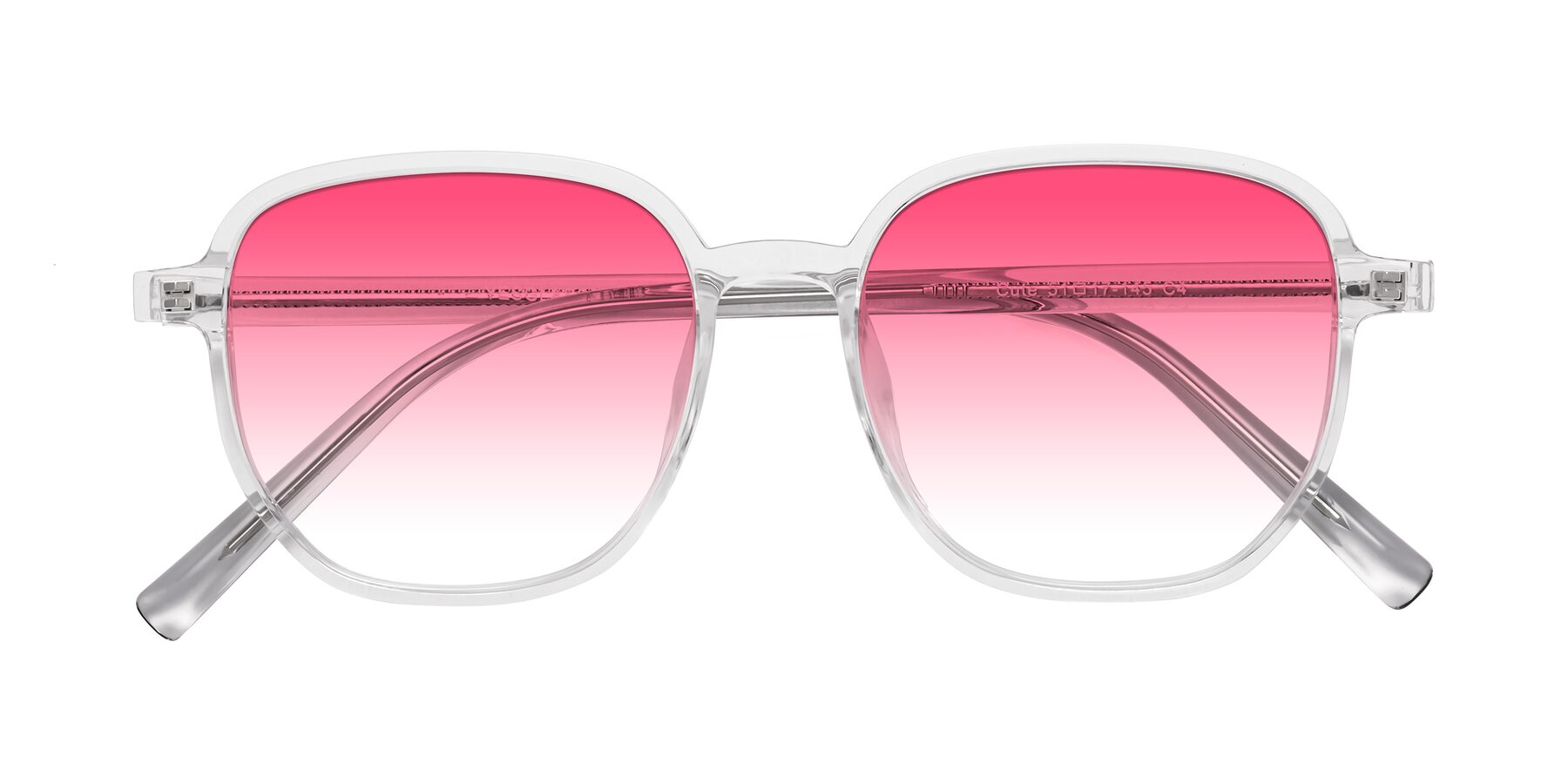 Folded Front of Cute in Clear with Pink Gradient Lenses
