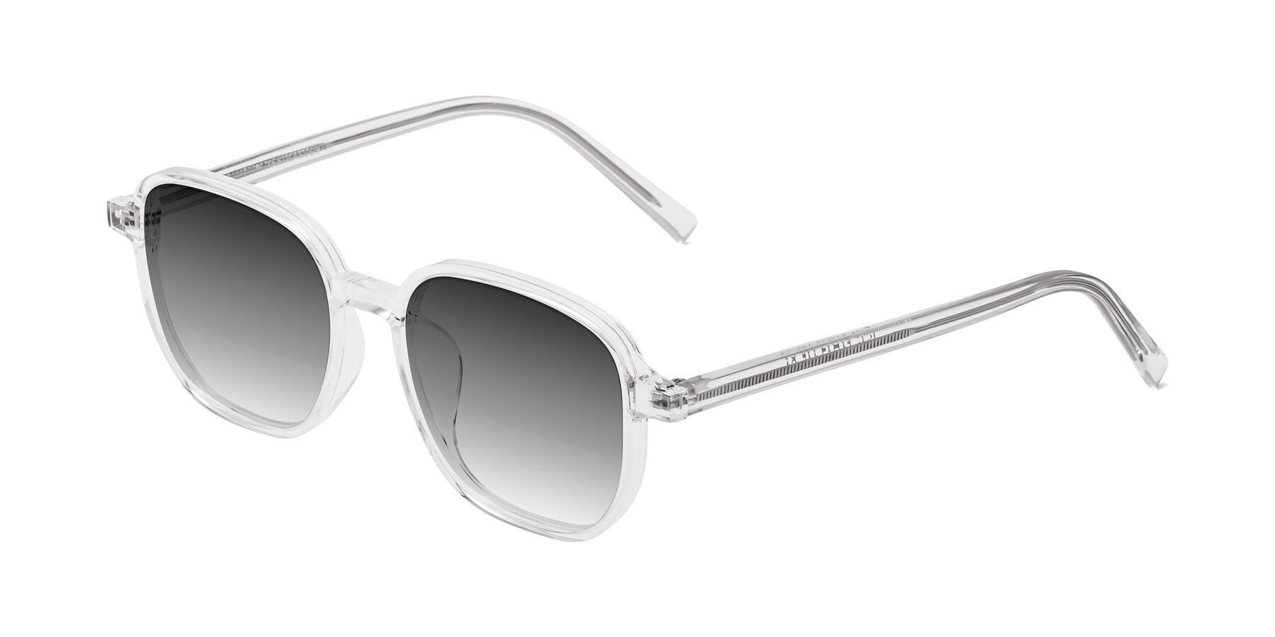 Angle of Cute in Clear with Gray Gradient Lenses