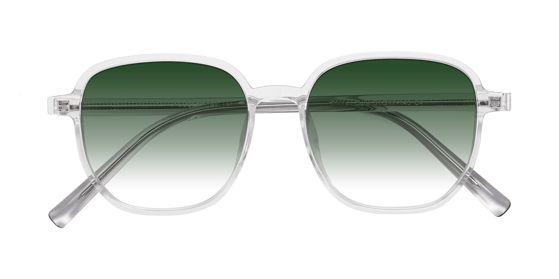 Folded Front of Cute in Clear with Green Gradient Lenses