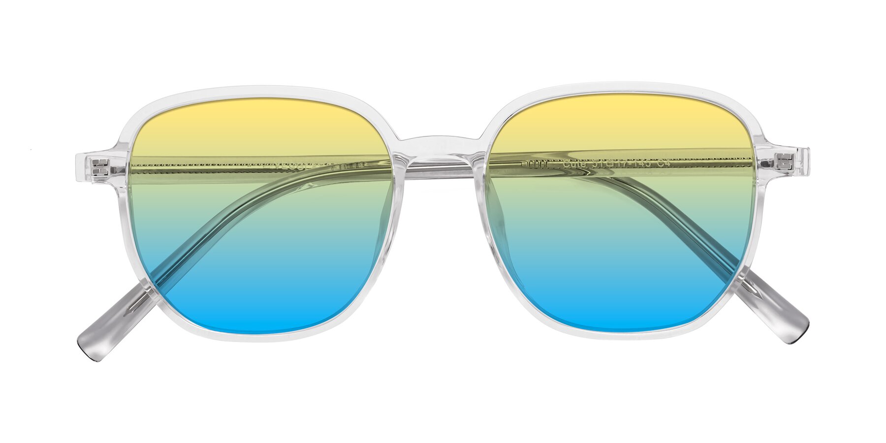 Folded Front of Cute in Clear with Yellow / Blue Gradient Lenses