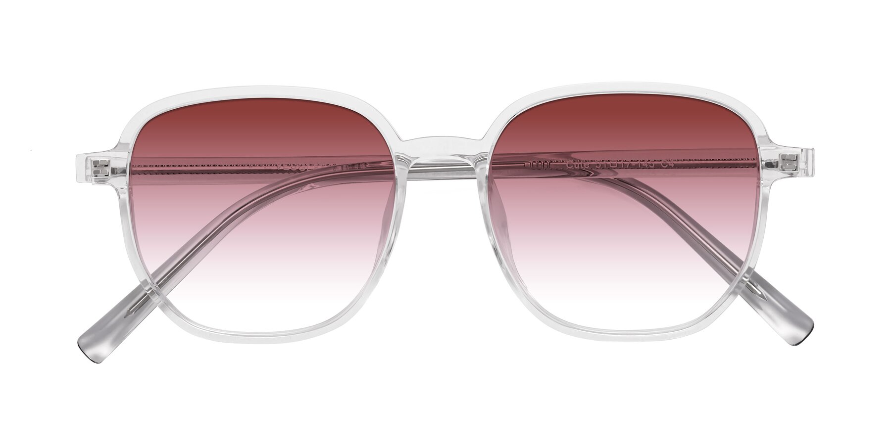 Folded Front of Cute in Clear with Garnet Gradient Lenses