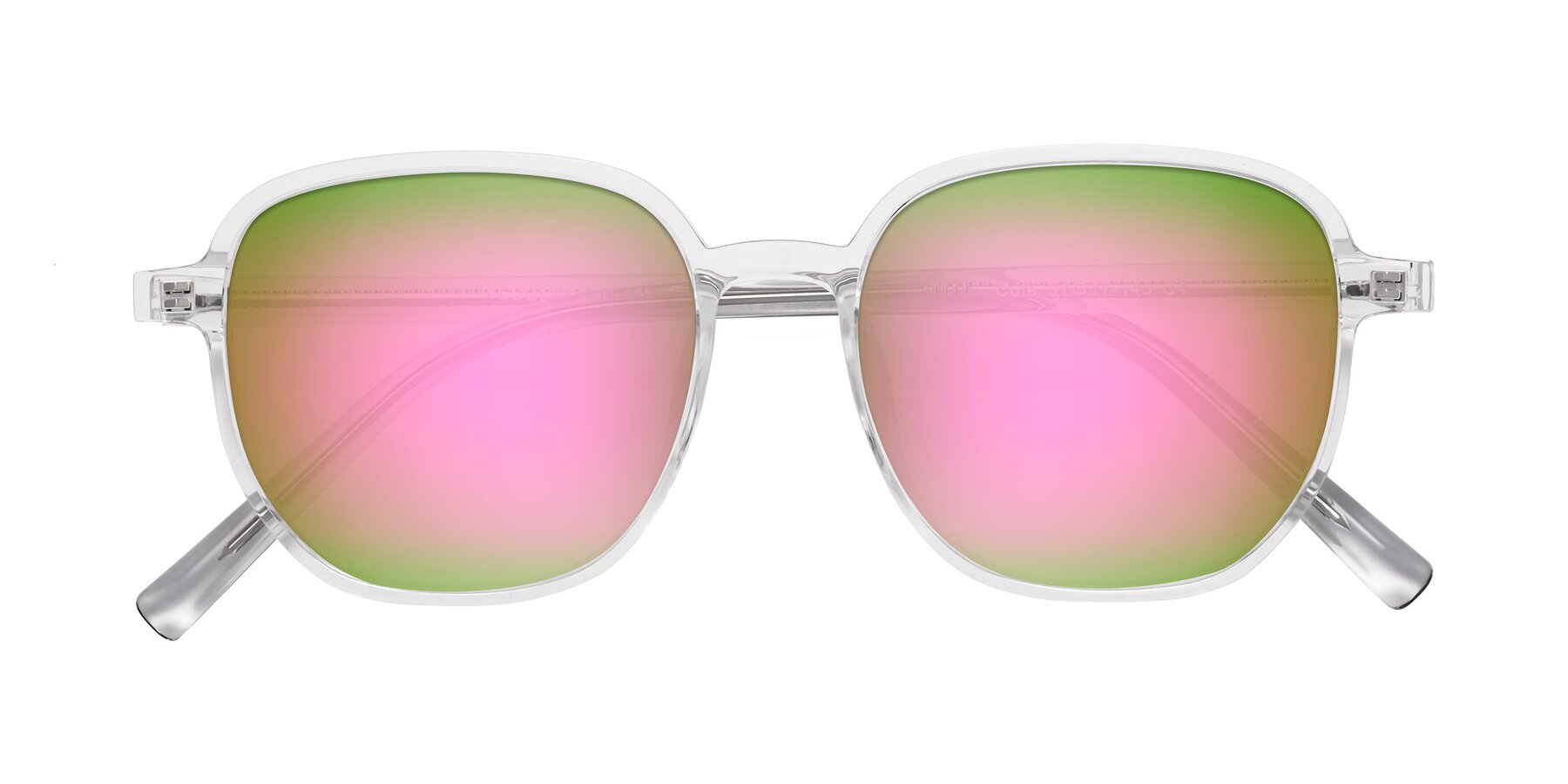 Folded Front of Cute in Clear with Pink Mirrored Lenses