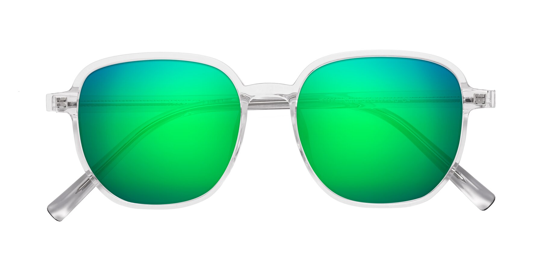 Folded Front of Cute in Clear with Green Mirrored Lenses