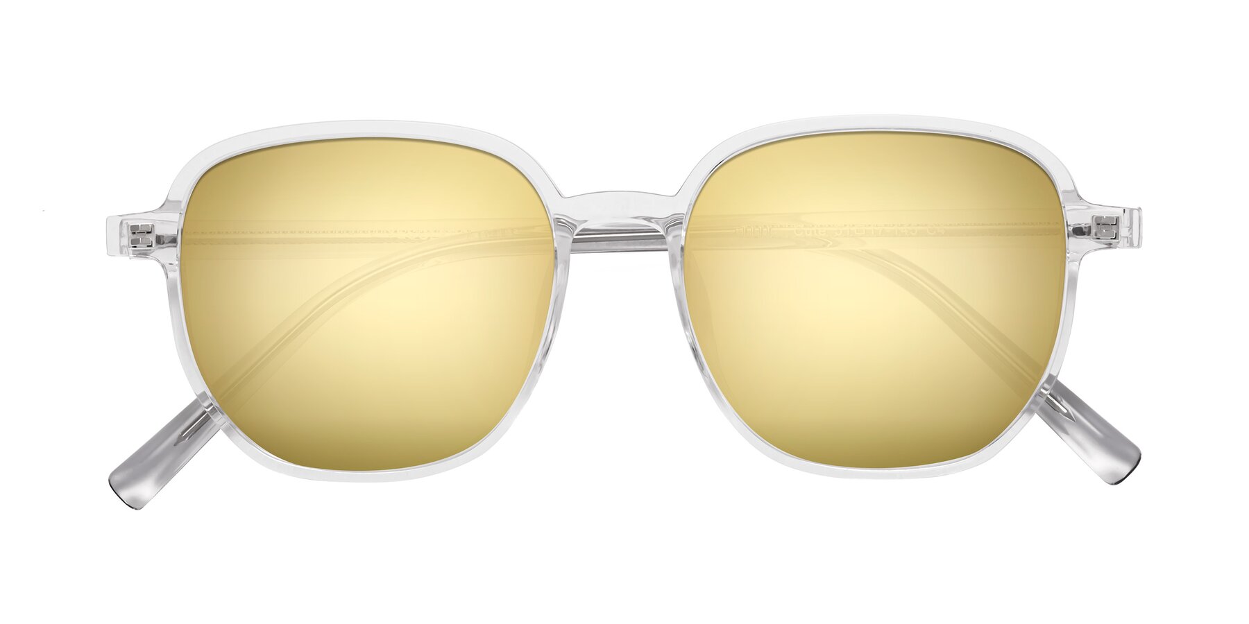 Folded Front of Cute in Clear with Gold Mirrored Lenses