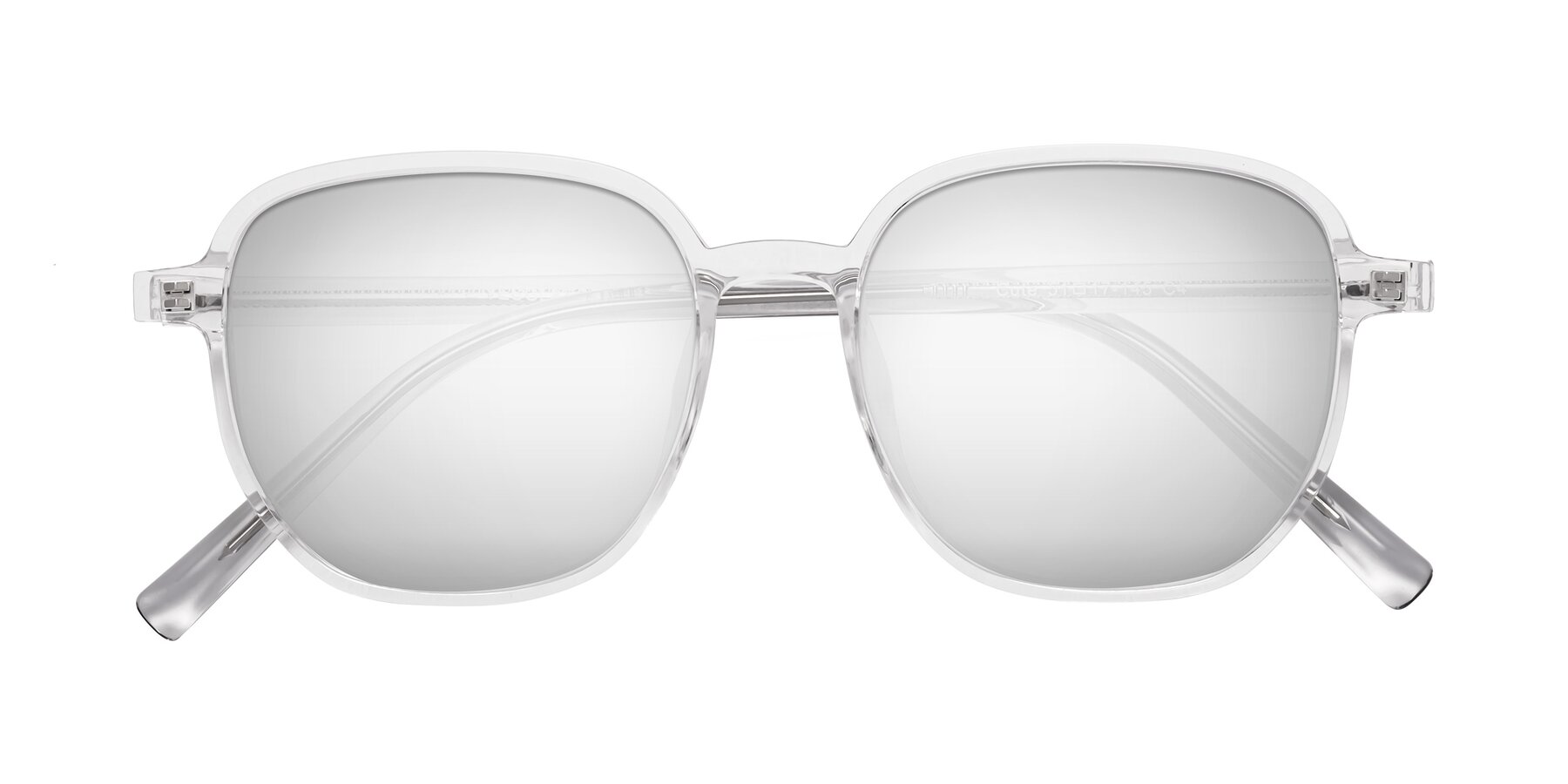 Folded Front of Cute in Clear with Silver Mirrored Lenses