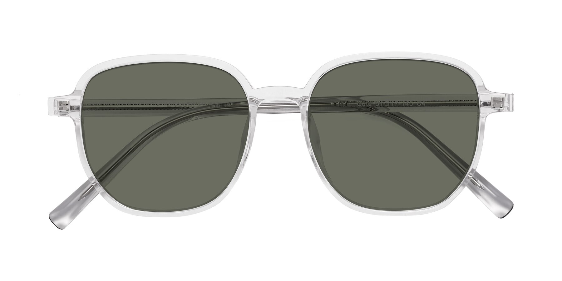 Folded Front of Cute in Clear with Gray Polarized Lenses