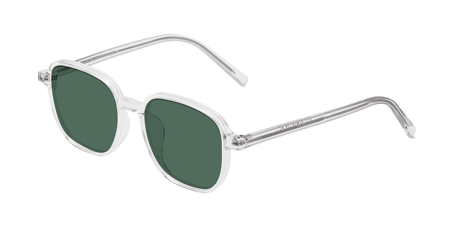 Angle of Cute in Clear with Green Polarized Lenses