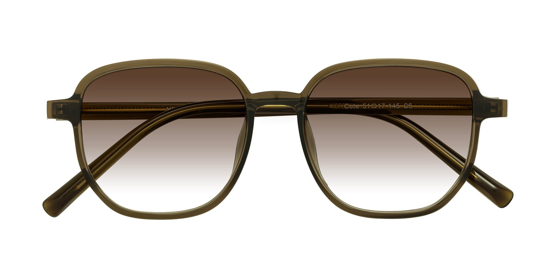 Folded Front of Cute in Coffee with Brown Gradient Lenses
