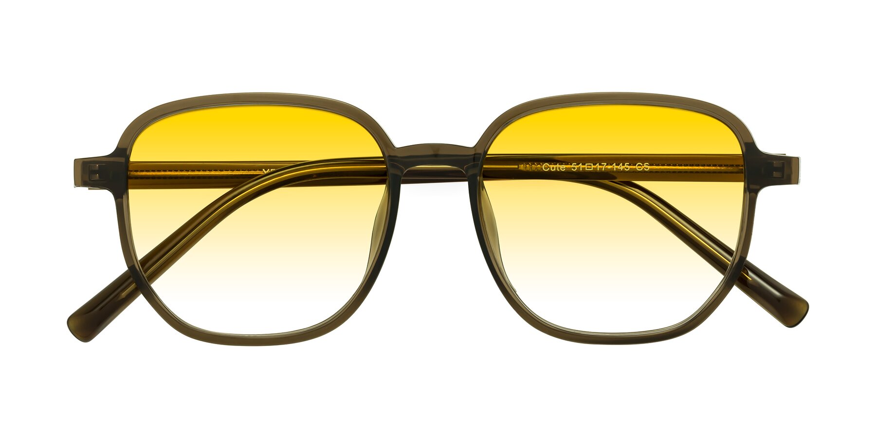 Folded Front of Cute in Coffee with Yellow Gradient Lenses