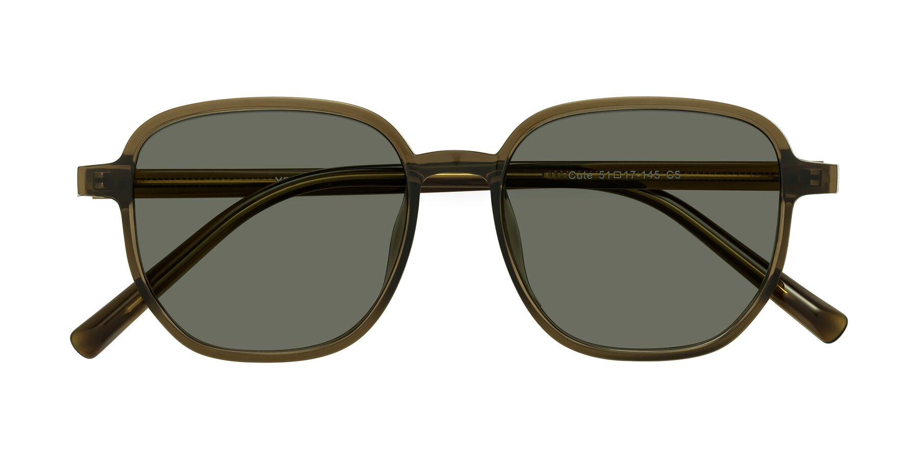 Folded Front of Cute in Coffee with Gray Polarized Lenses