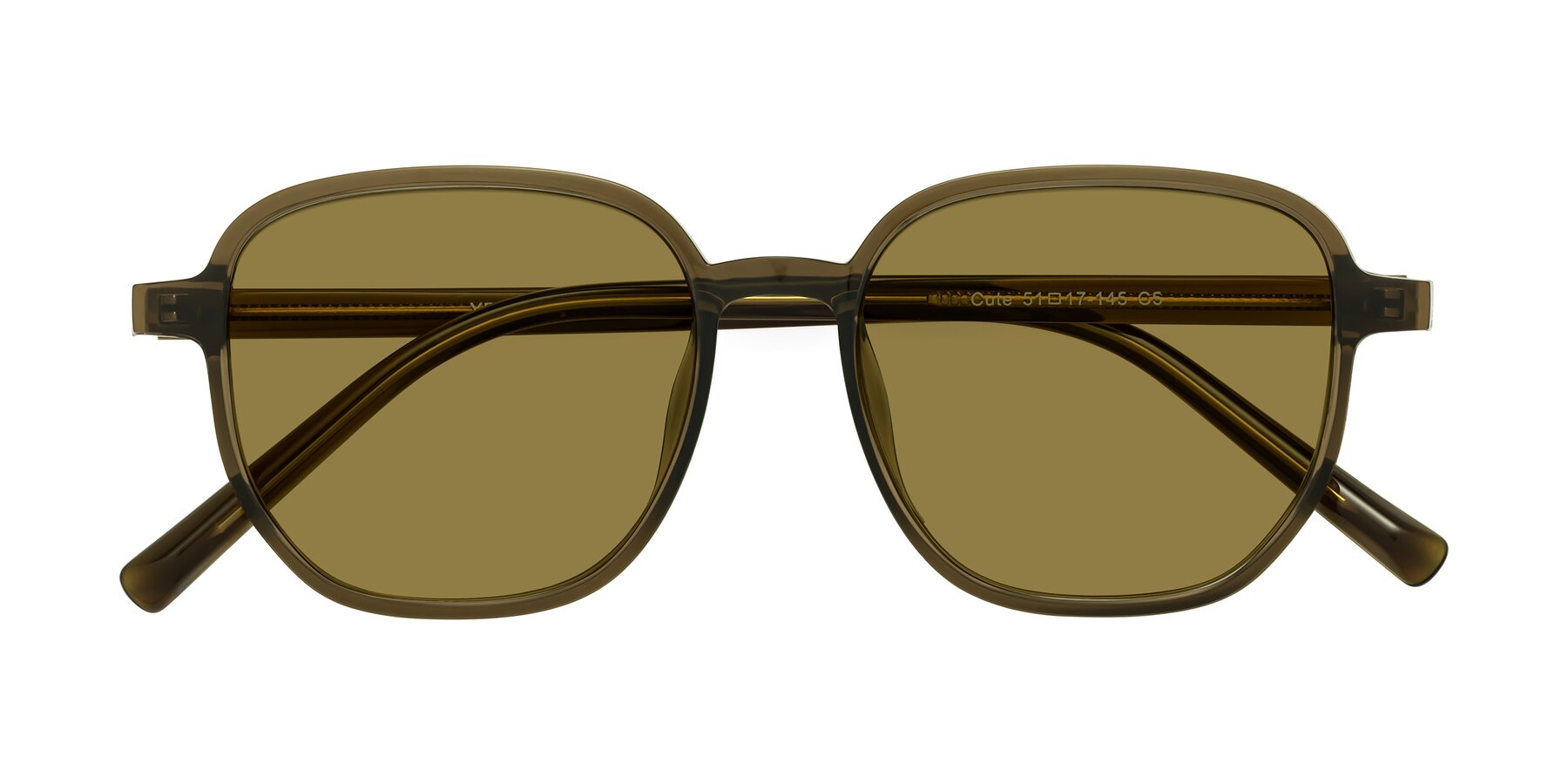 Folded Front of Cute in Coffee with Brown Polarized Lenses