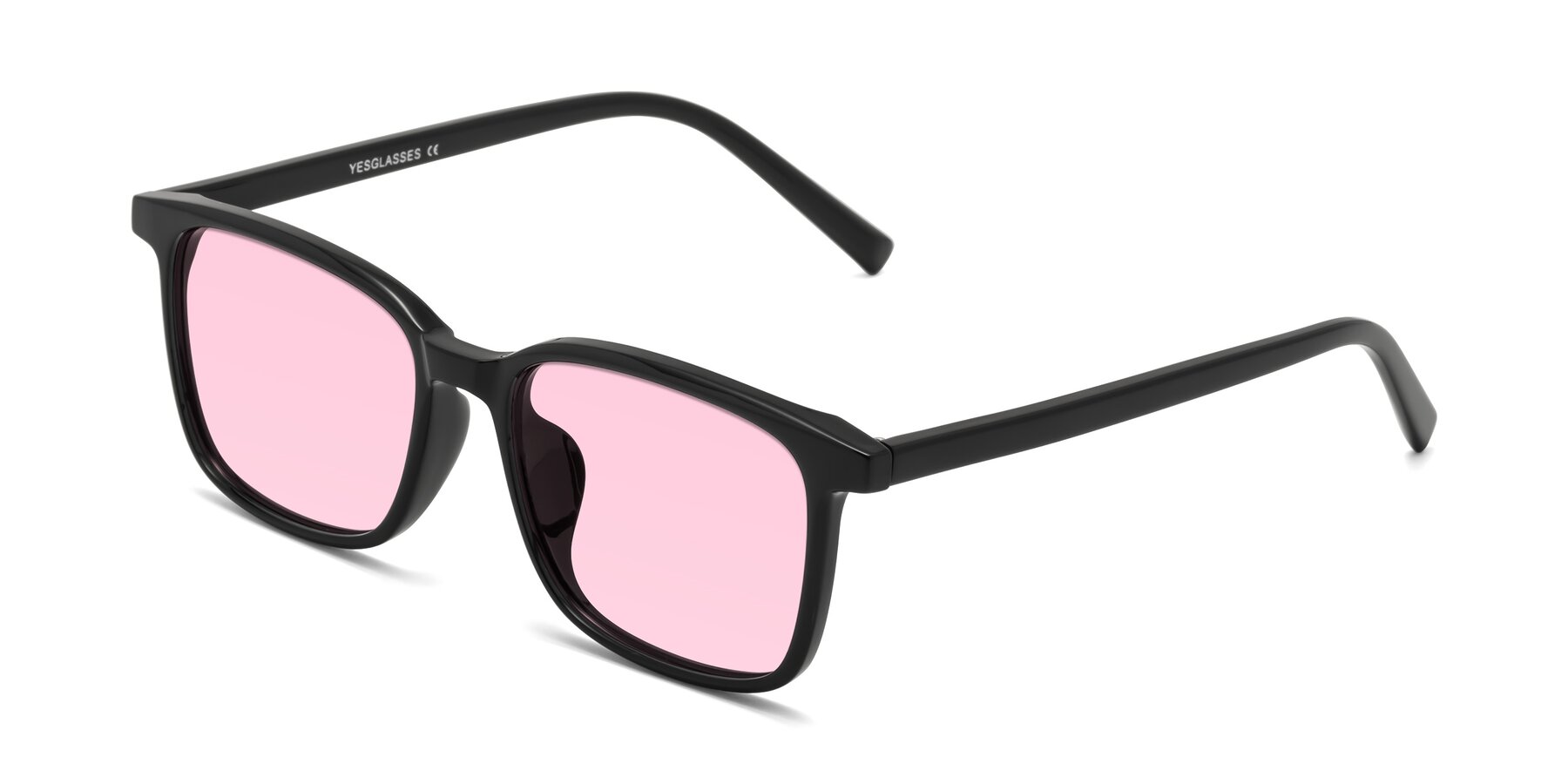 Angle of Planet in Black with Light Pink Tinted Lenses