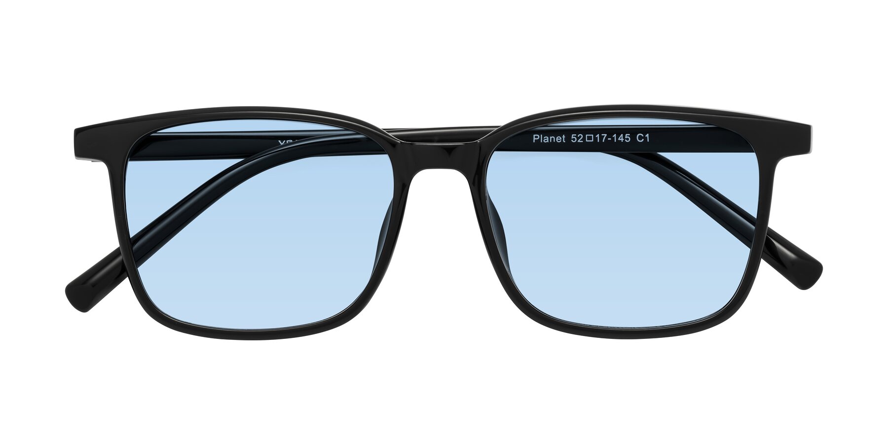 Folded Front of Planet in Black with Light Blue Tinted Lenses