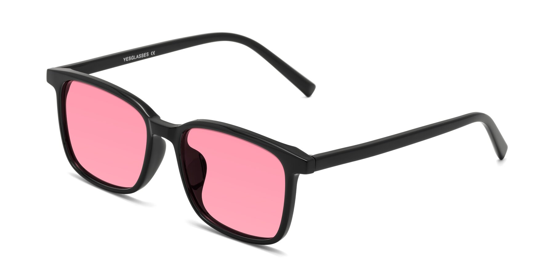 Angle of Planet in Black with Pink Tinted Lenses