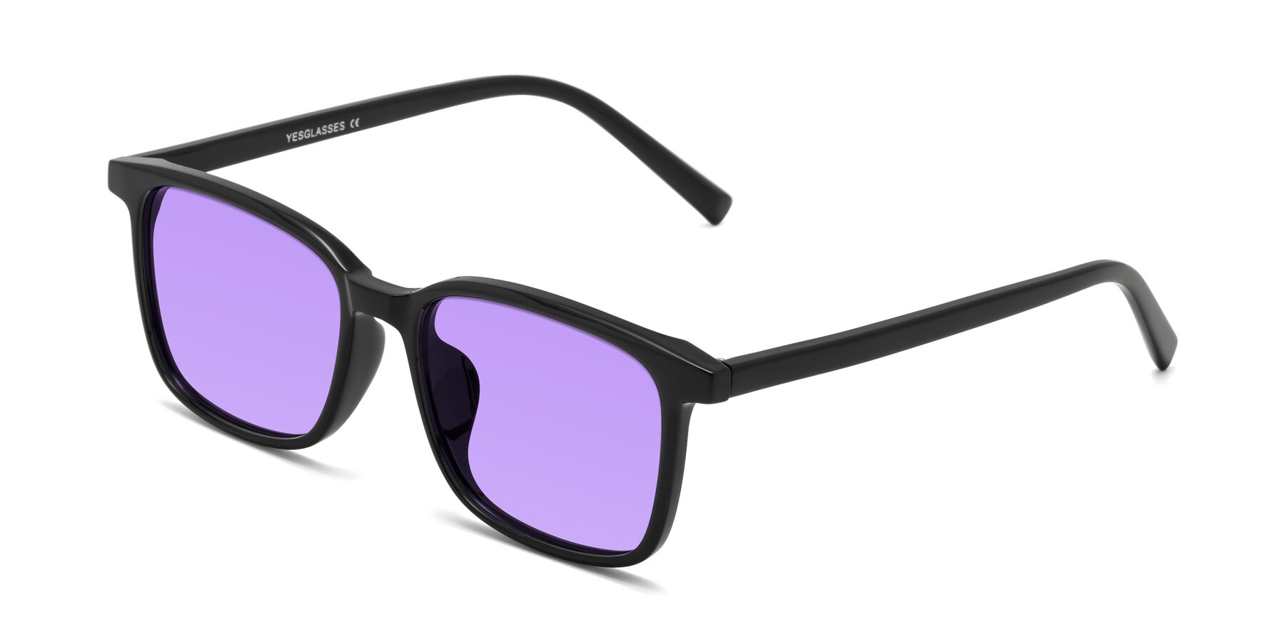 Angle of Planet in Black with Medium Purple Tinted Lenses