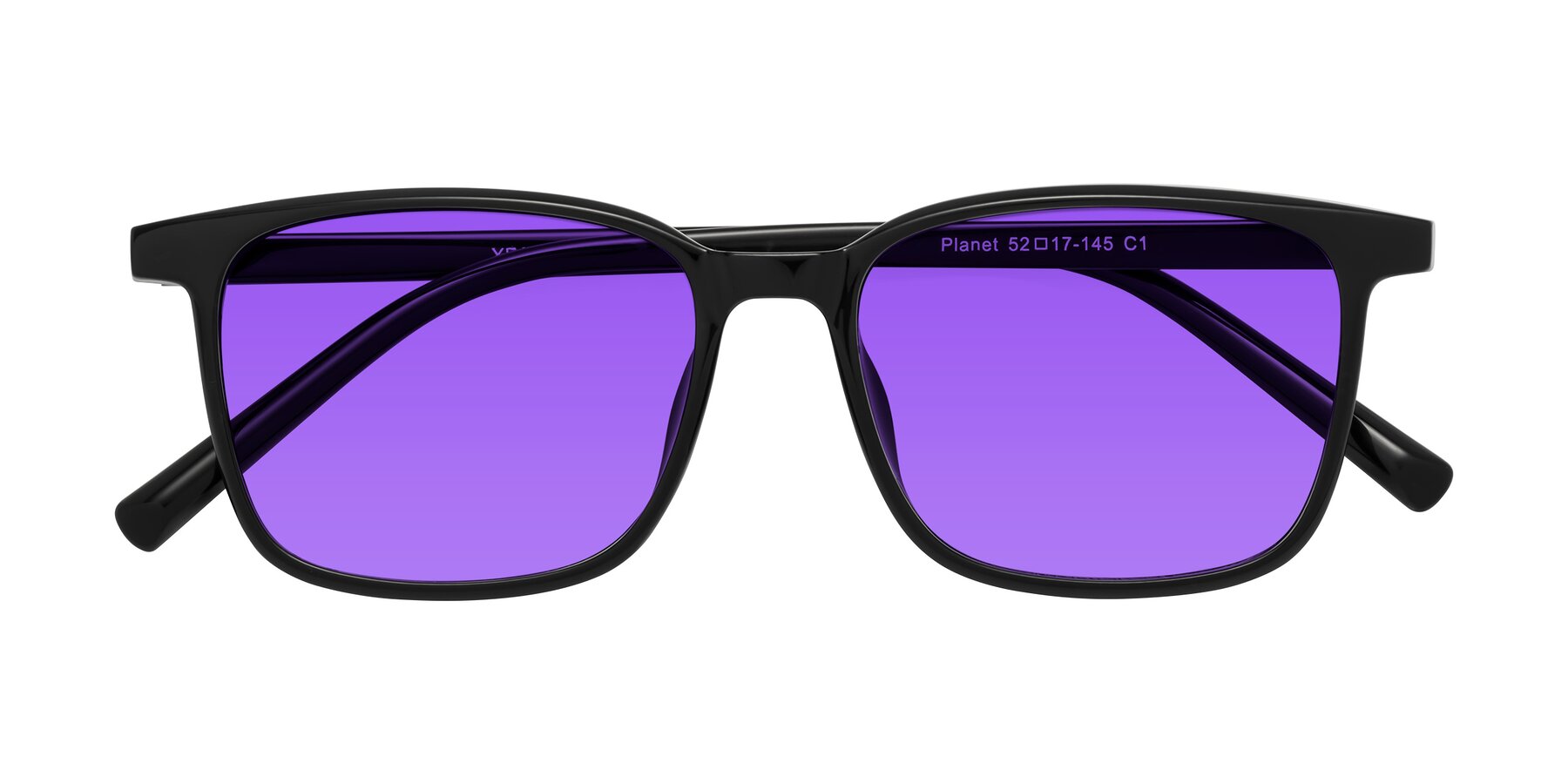 Folded Front of Planet in Black with Purple Tinted Lenses